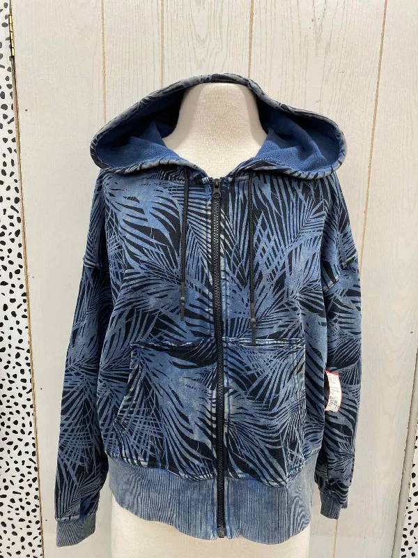 JoyLab Blue Womens Size M Sweatshirt Hoodie with Gradient Ombre Colorful
