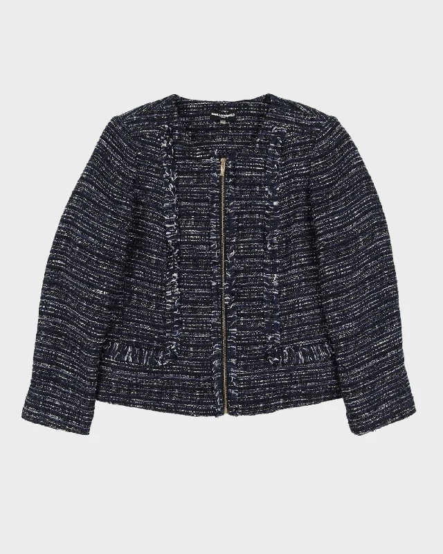 Karl Lagerfeld Blue Jacket - M Embroidered Jacket Appliqued Jacket Beaded Jacket