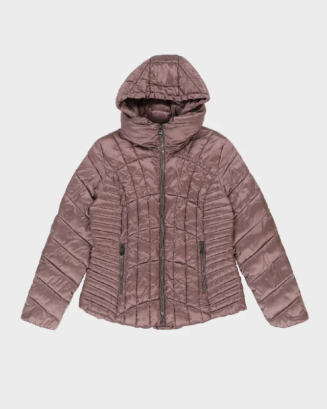 Karl Lagerfeld Puffer Jacket - L Stand-Up Collar Roll-Neck Collar Turtle Neck