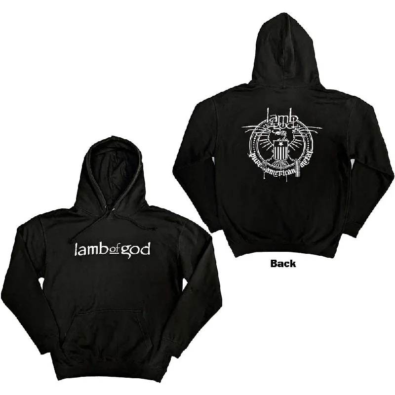 Lamb Of God | Official Band Hoodie | Skeleton Eagle (Back Print) Hoodie with Double Zipper Versatile Adjustable