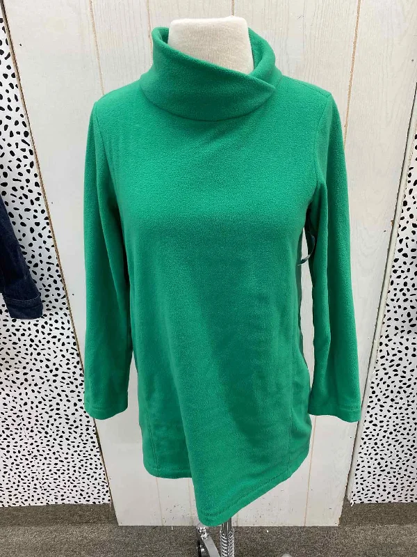 Lands End Green Womens Size XS Sweatshirt Hoodie with Camouflage Military Edgy