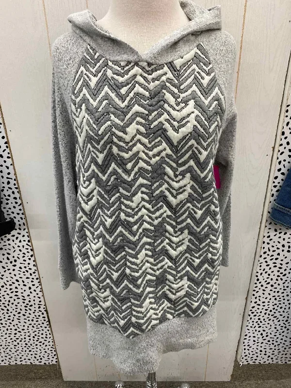 Le Lis Gray Womens Size M Sweatshirt Cotton Hoodie Fleece Lining Warmth