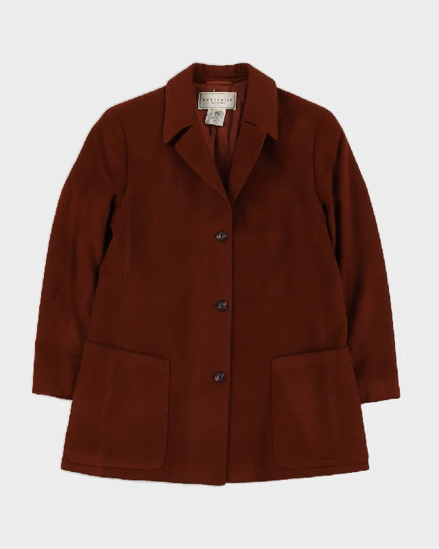 Louis Feraud Contraire Brown Wool Jacket - S Wool Jacket Cashmere Jacket Tweed Jacket