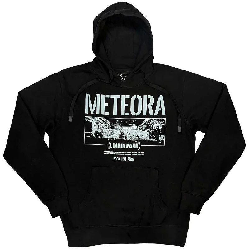 Linkin Park | Official Band Hoodie | Meteora Wall Art Hoodie with Hem Embroidery Detailed Premium