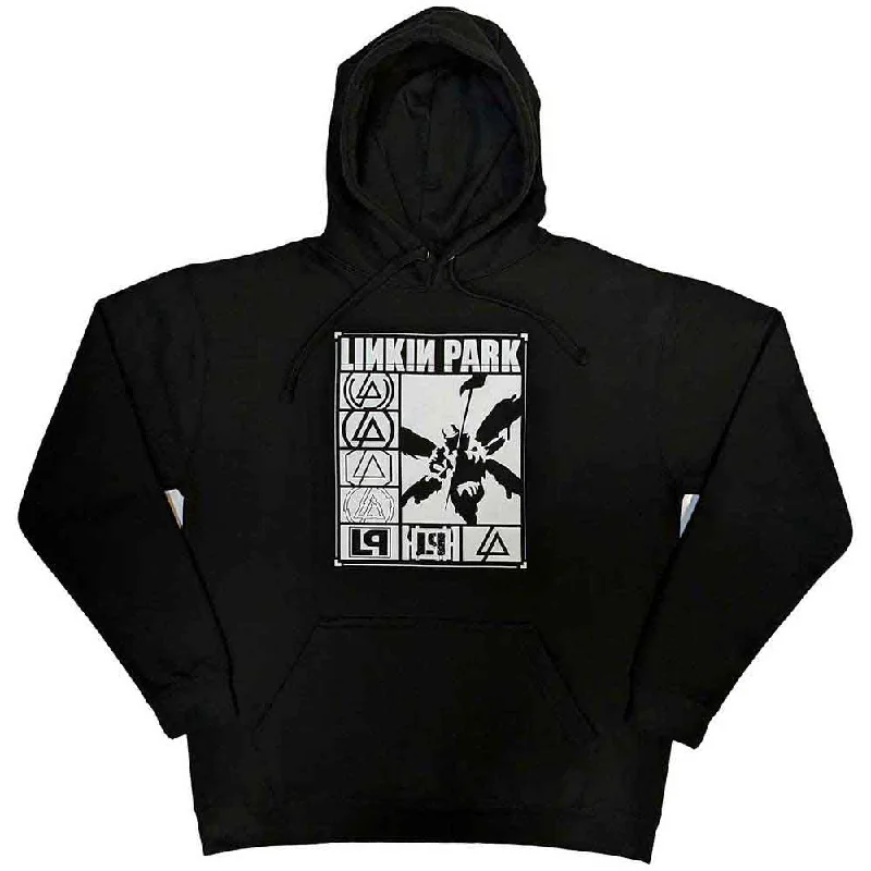 Linkin Park| Official Band  Hoodie | Logos Rectangle Hoodie with Hood Adjustable Protection