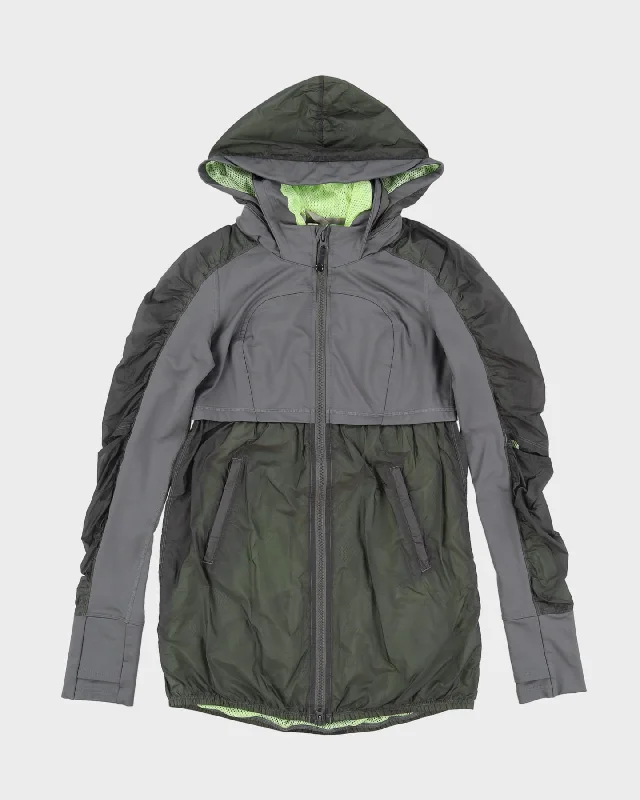 Lululemon Grey Hooded Anorak Rain Jacket - S Striped Jacket Polka Dot Jacket Floral Jacket