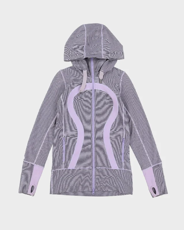 Lululemon Light Purple Full-Zip Hooded Thermal Track Jacket - S Jersey Jacket Tulle Jacket Batik Jacket