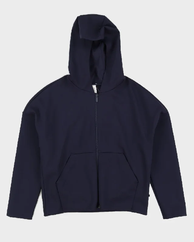 Lululemon Navy Athleisure Hooded Jacket - UK 12 Belted Jacket Elasticated Jacket Padded Jacket Lululemon Navy Athleisure Hooded Jacket - UK 12 Belted Jacket Elasticated Jacket Padded Jacket