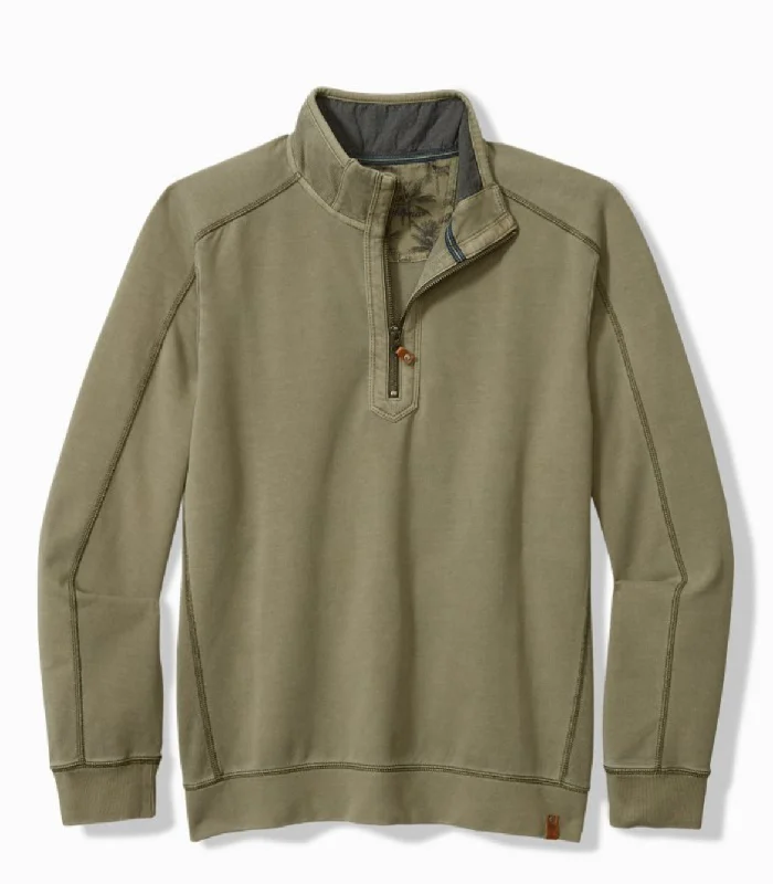 Tommy Bahama Ben & Terry Half-Zip Sweatshirt Hooded Sweatshirt Casual Wear Street Style