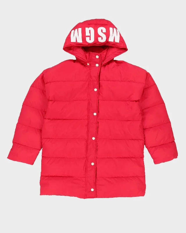 MSGM Pink Puffer Jacket - M Mesh Jacket Canvas Jacket Denim Jacket