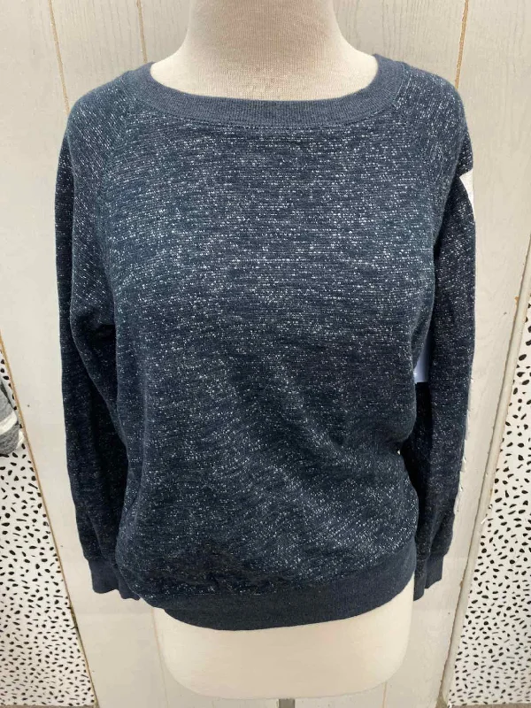 Navy Junior Size M Sweatshirt Hoodie with Color Block Contrast Stylish
