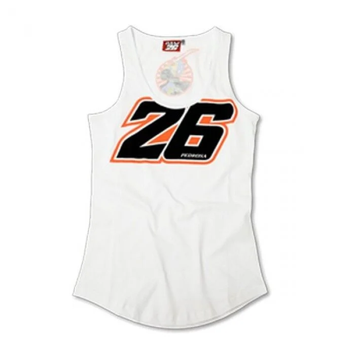 New Official Dani Pedrosa Womans White Tank Top - Dpwtt 75206 grey tank top