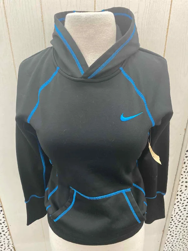 Nike Black Womens Size XS Sweatshirt Hoodie with Patch Decorative Personalized