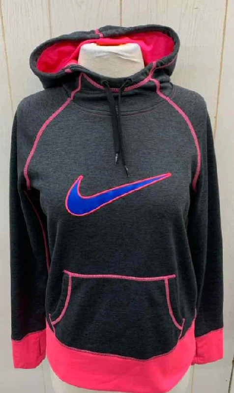 Nike Gray Womens Size Small Sweatshirt Hoodie with Crew Neck Simple Timeless