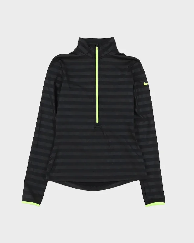 Nike Pro Black Striped Sports Jacket - S Satin Jacket Silk Jacket Chiffon Jacket