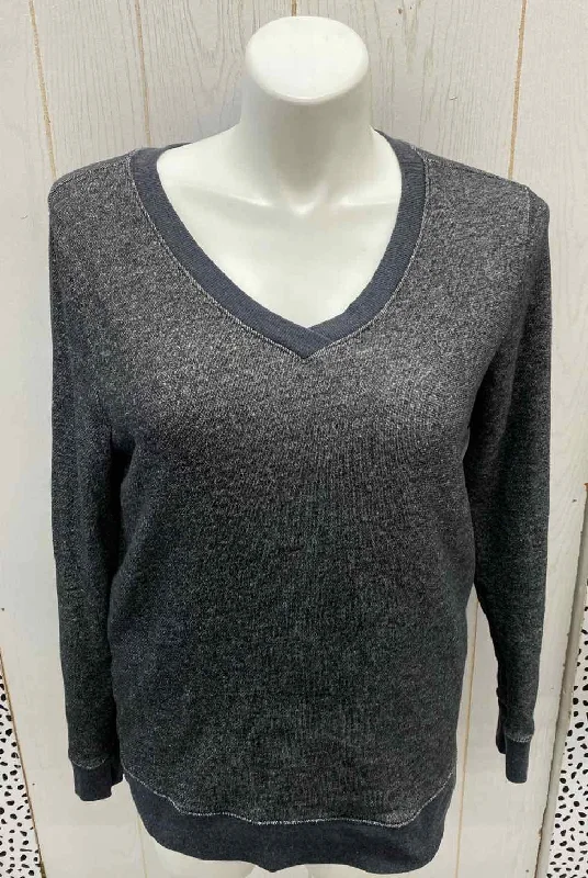 Old Navy Gray Womens Size L Tall Sweatshirt Hoodie with Raw Hem Edgy Unfinished