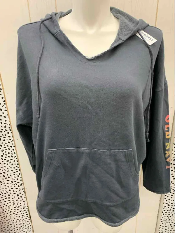 Old Navy Gray Womens Size M/L Sweatshirt Hoodie with High-Low Hem Asymmetrical Trendy