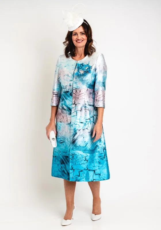 Ophelia Melita Gina Satin Print Jacket & Dress Set, Turquoise Denim Jacket Leather Jacket Suede Jacket Ophelia Melita Gina Satin Print Jacket & Dress Set, Turquoise Denim Jacket Leather Jacket Suede Jacket