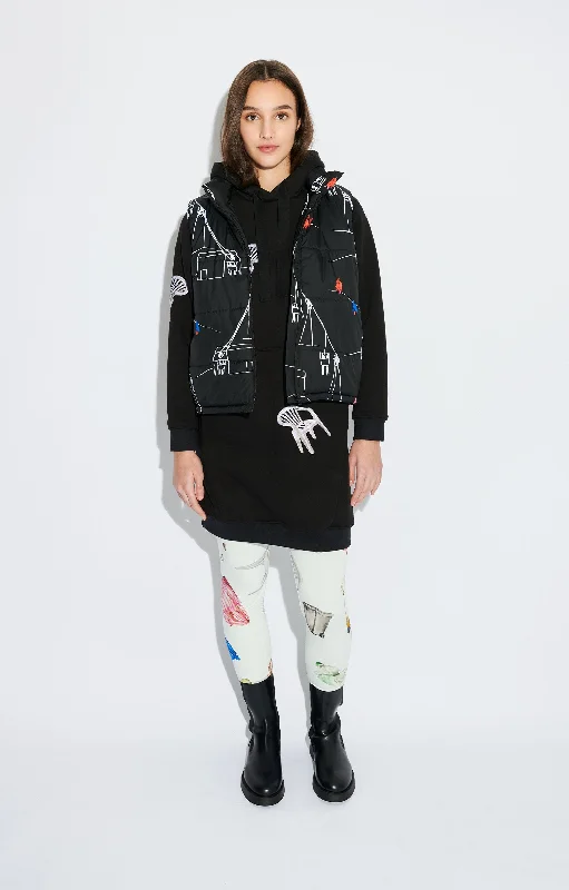 Parad Hooded Sweatshirt Dress Chairs Hoodie with Bell Sleeves Flared Feminine