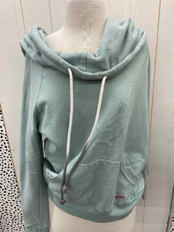 Peace Love World Green Womens Size XS/S Sweatshirt Hoodie with Snap Buttons Easy Quick