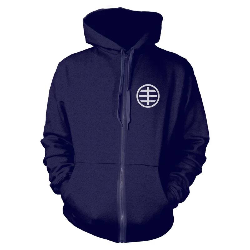 Husker Du Unisex Zipped Hoodie: Circle Logo 1 (back print) Hoodie with Back Slit Movement Comfort
