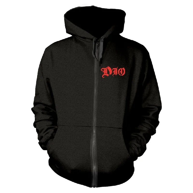 Dio Unisex Zipped Hoodie: Holy Diver (back print) Hoodie with Front Slit Layering Stylish Dio Unisex Zipped Hoodie: Holy Diver (back print) Hoodie with Front Slit Layering Stylish