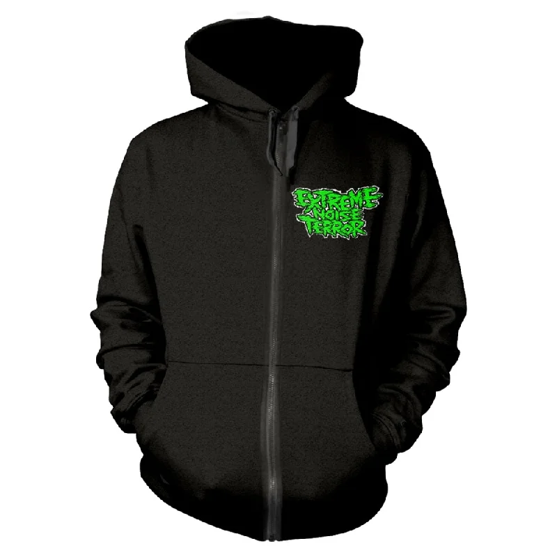 Extreme Noise Terror Unisex Zipped Hoodie: Hardcore Attack (back print) Graphic Hoodie Design Print