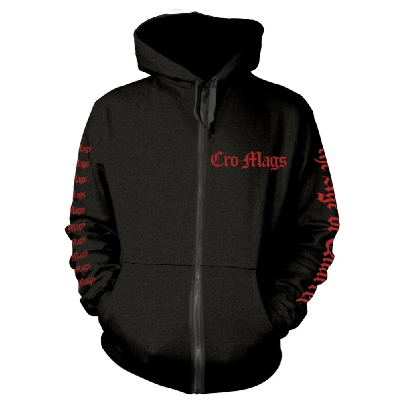 Cro-Mags Unisex Zipped Hoodie: The Age Of Quarrel (back print) Hoodie Jacket Zipper Layering
