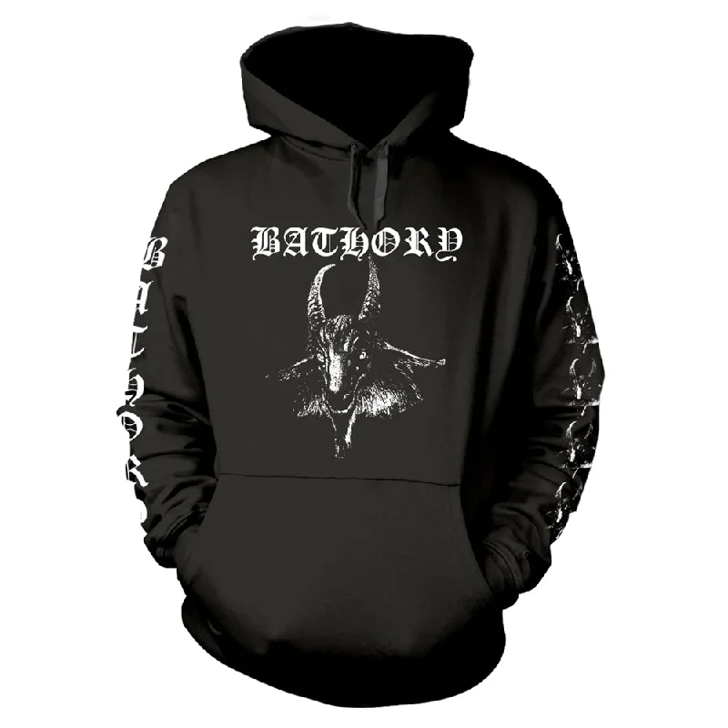 Bathory Unisex Hoodie: Goat (back print) Hoodie with Bell Sleeves Flared Feminine