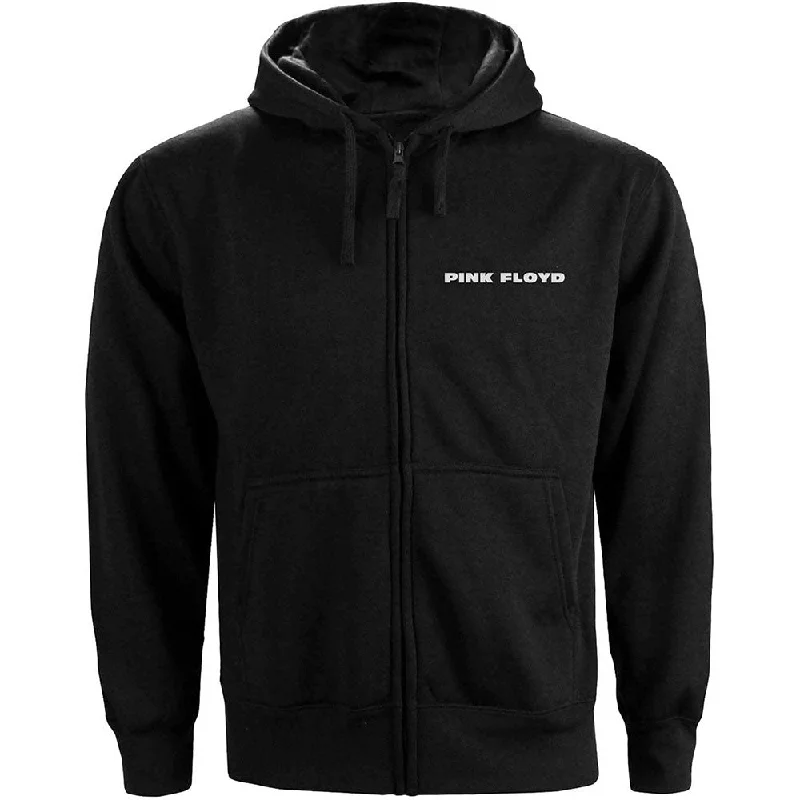 Pink Floyd Ladies Zipped Hoodie: Circle Logo (Back Print) Hoodie with Logo Branding Identity