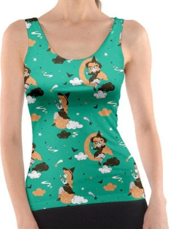 PINUP WITCH GREEN Tank Top coral tank top