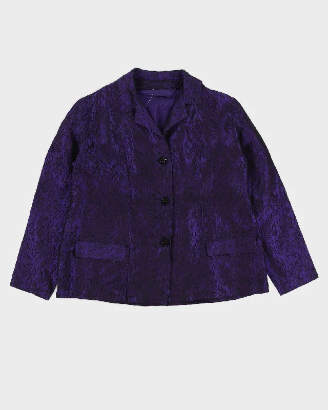 Purple And Black Patterned Blazer Jacket - M Herringbone Jacket Checkered Jacket Solid Jacket Purple And Black Patterned Blazer Jacket - M Herringbone Jacket Checkered Jacket Solid Jacket