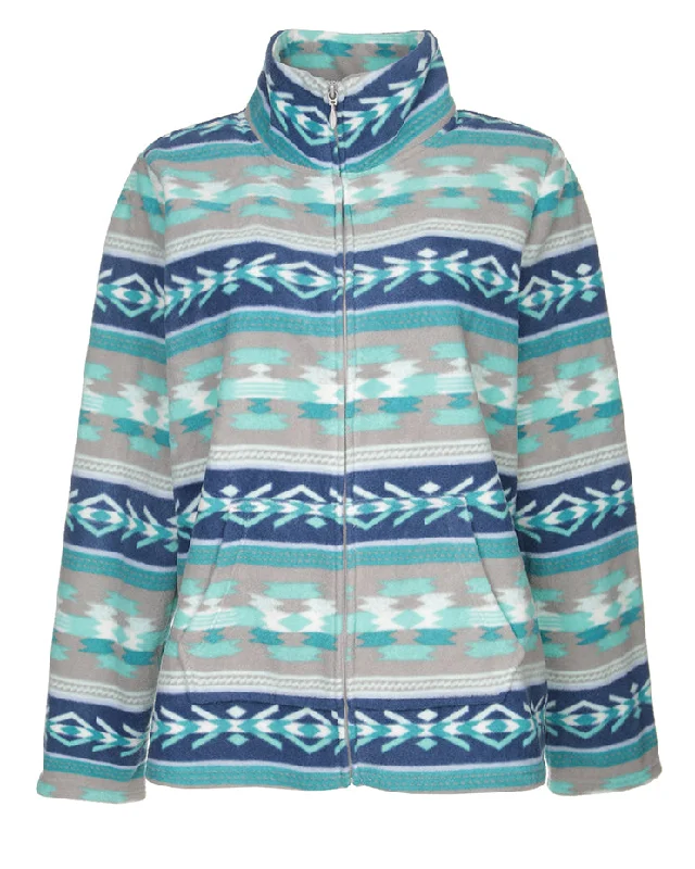 Retro Patterned Fleece Jacket - XL Faux Fur Fabric Real Fur Fabric Shearling Fabric
