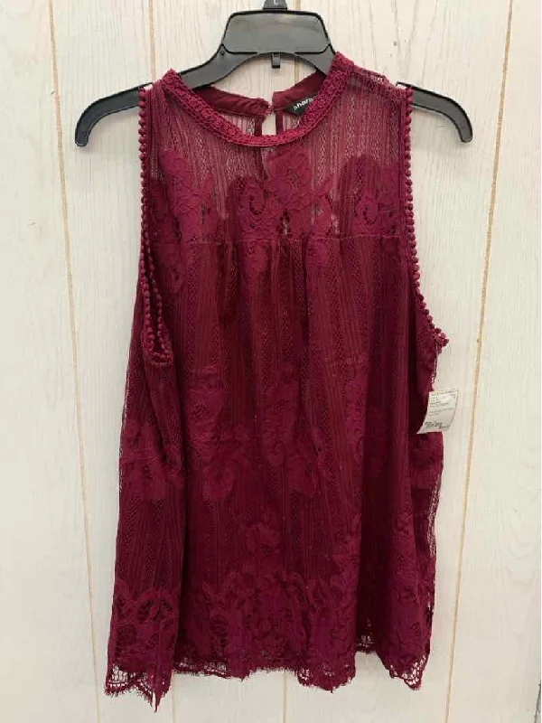 Sharagano Burgundy Womens Size XL Tank Top stretchy tank top
