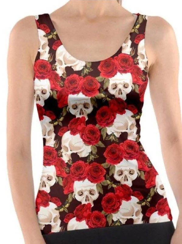 SKULLS AND ROSES Tank Top ivory tank top