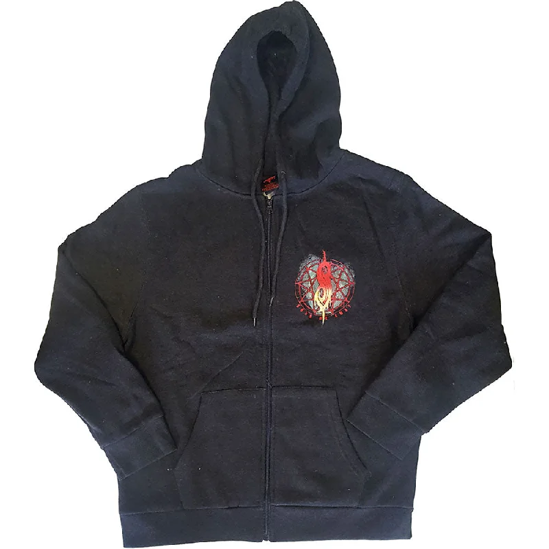 Slipknot Unisex Zipped Hoodie: Burn Me Away (Back Print) Hoodie with Drawcord Adjustable Secure