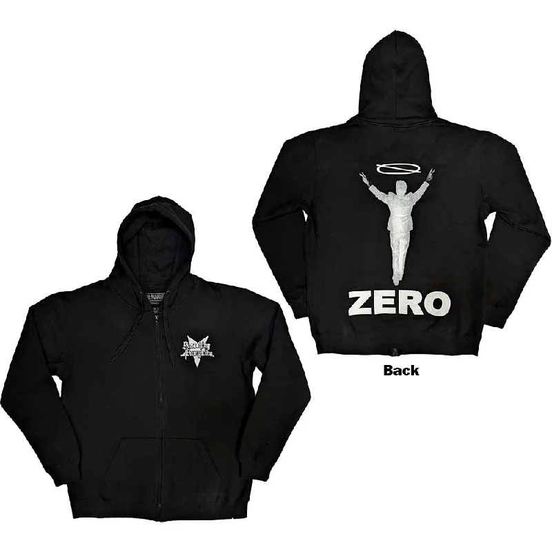 The Smashing Pumpkins | Official Band Zipped Hoodie | Zero Halo (Back Print) Hoodie with Hem Patch Decorative Personalized