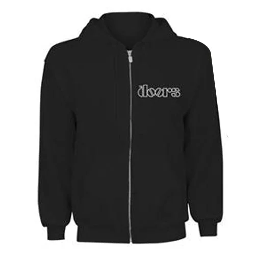 The Doors Unisex Zipped Hoodie: Lizard King (Back Print) Hoodie with Illustration Artistic Creative