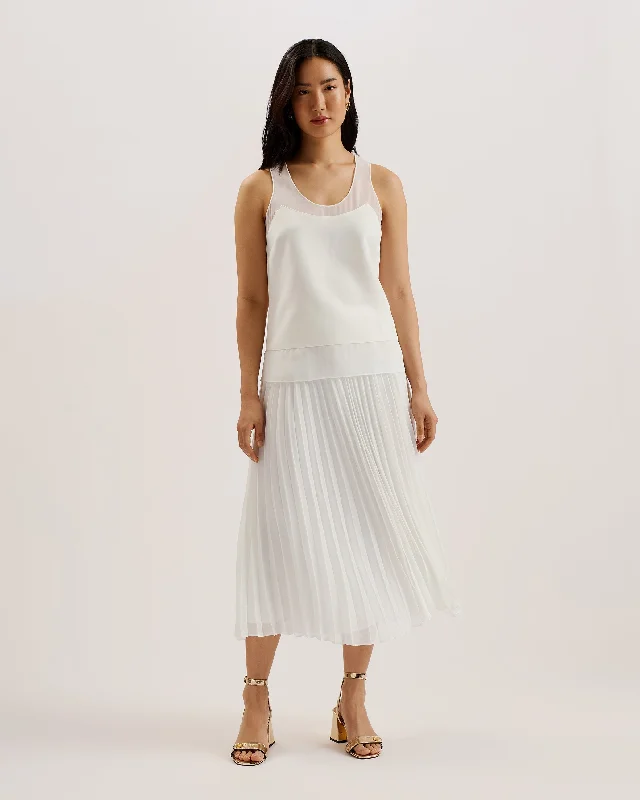 Tilama Tank Top With Racer Back Ivory trendy tank top