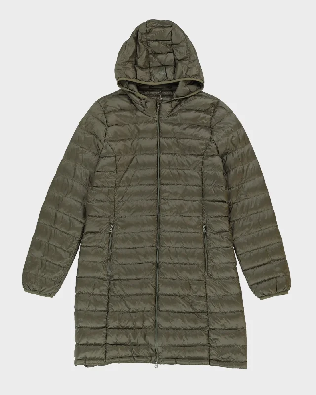 Tna Long Green Puffer Jacket - L Faux Fur Jacket Real Fur Jacket Shearling Jacket