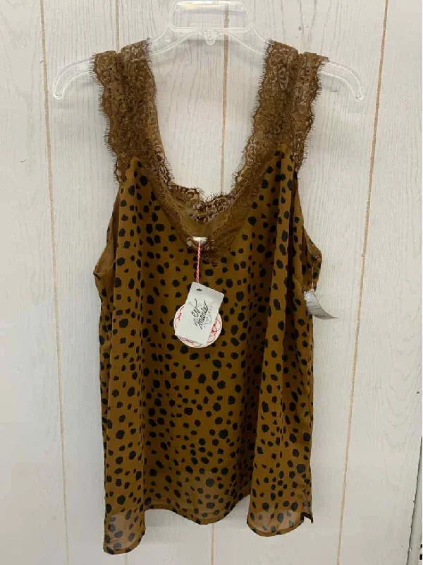 Umgee Brown Womens Size L Tank Top gym tank top