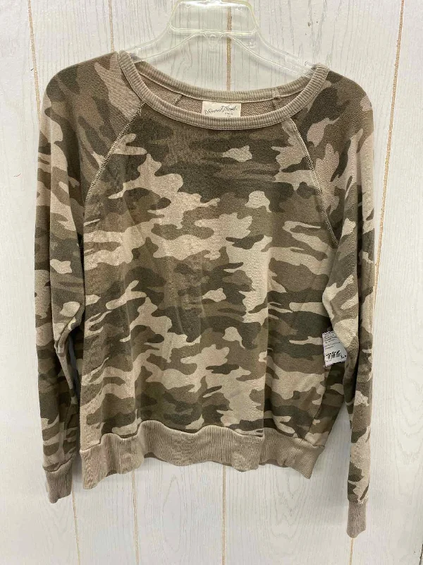 Universal Thread Tan Womens Size Small Sweatshirt Hoodie with Distressed Vintage Worn