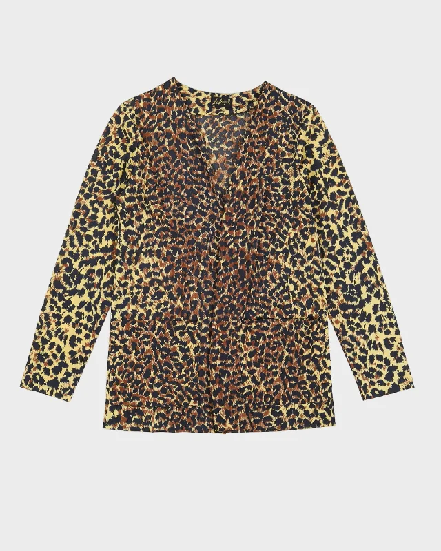 Vintage 1970s Leopard Print Loungewear Jacket - S Rayon Jacket Velvet Jacket Corduroy Jacket