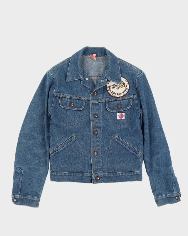 Vintage 80s GWG Golden Rodeo Days Blue Denim Jacket - M Satin Jacket Silk Jacket Chiffon Jacket