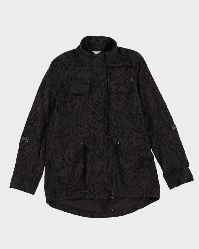 Calvin Klein Black Patterned Jacket - XS Insulated Jacket Fitted Jacket Loose Jacket
