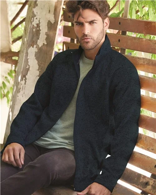 Vintage Sweaterfleece Full-Zip Sweatshirt Hoodie with Hem Drawcord Adjustable Customizable