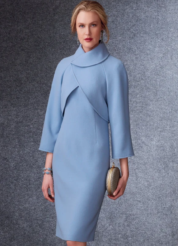 Vogue Dress and Jacket V1736 Ribbed Jacket Pleated Jacket Ruffled Jacket