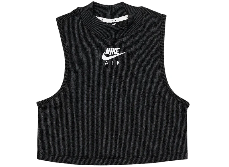 Women's Nike Sportswear Air Cropped Tank Top in Black cutout tank top