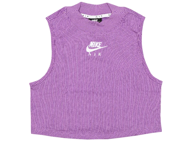 Women's Nike Sportswear Air Cropped Tank Top in Violet lace back tank