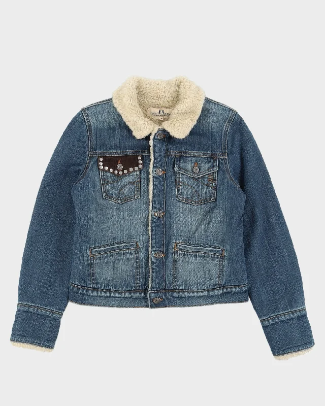 Y2K 00s Juicy Couture Jeans Blue Denim Jacket - M Tailored Jacket Straight Jacket A-Line Jacket Y2K 00s Juicy Couture Jeans Blue Denim Jacket - M Tailored Jacket Straight Jacket A-Line Jacket